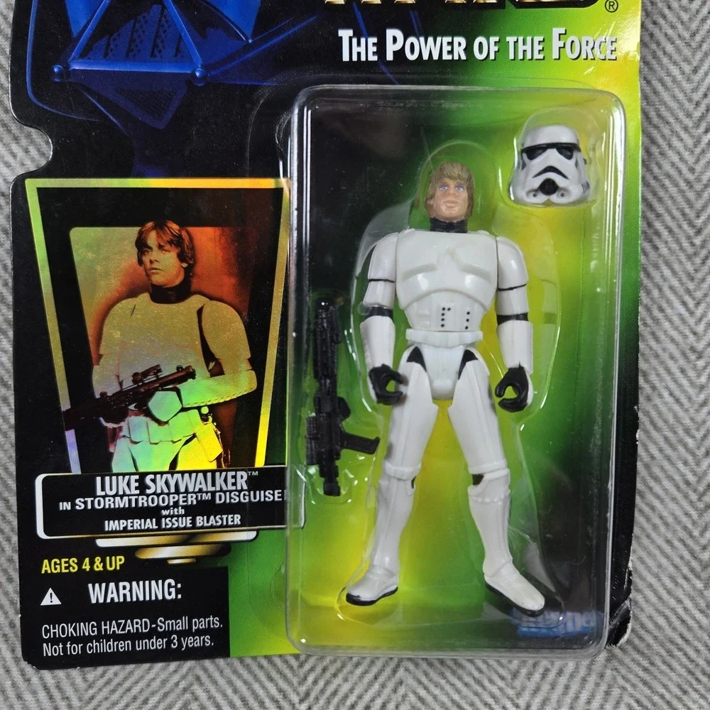 1996 Star Wars POTF Luke Skywalker Stormtrooper Disguise Freeze Frame Green Card